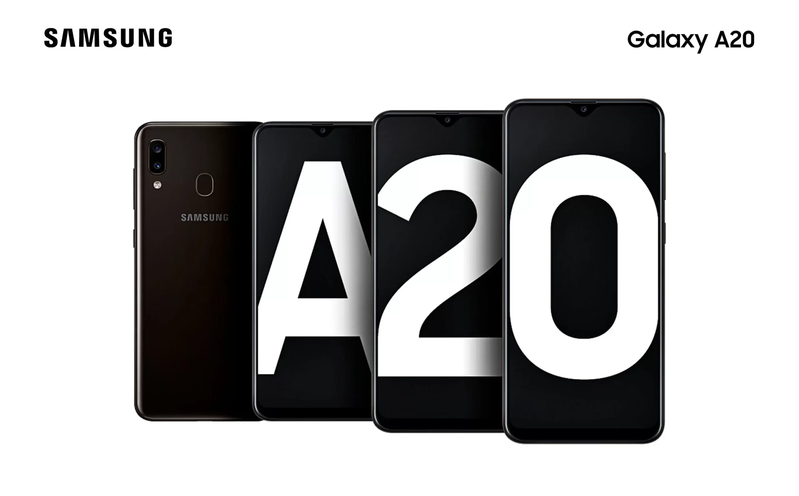 Samsung Galaxy A20 несколько телефонов в ряд