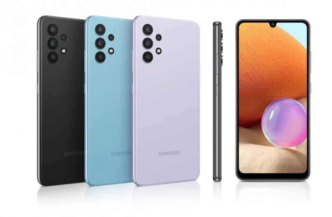 Samsung Galaxy A32 несколько телефонов в ряд