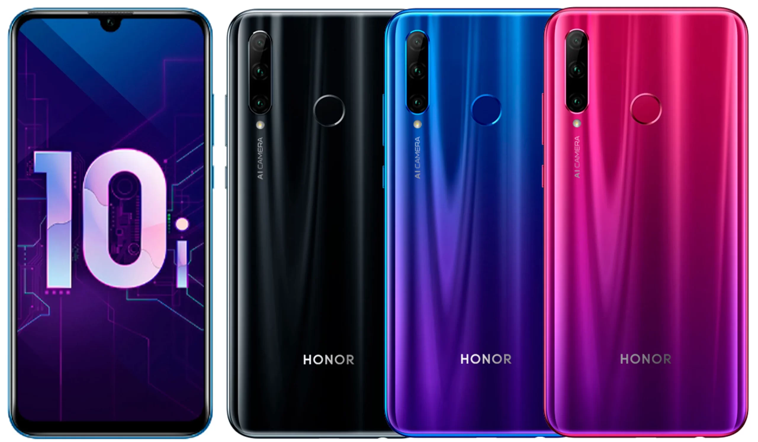 Смартфон Honor 10i в различных цветах
