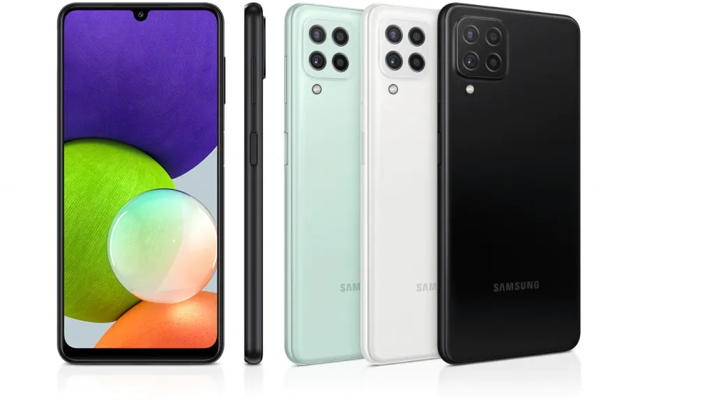 Смартфон Samsung Galaxy A22 в разных цветах