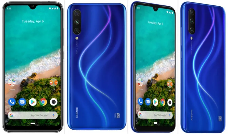 Смартфон Xiaomi Redmi Mi A3 в разных положениях