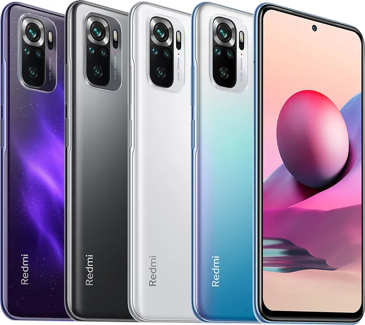 Телефон Xiaomi Redmi Note 10S в различных цветах